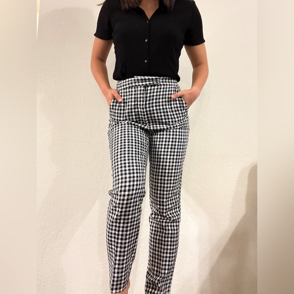 NWT Zara woven gingham pants. Perfect for business casual dress.